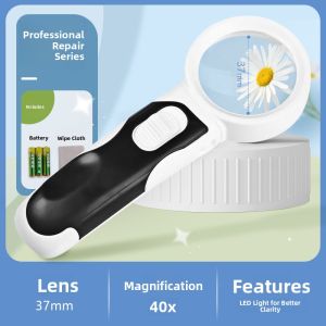 MINGZHUO | HD LED Lighted Handheld Repair Magnifier 10X