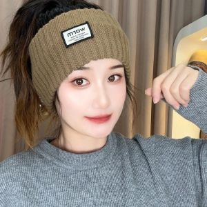 Korean Style Fleece Lined Hat Womens Thickened Ear Protection Cap Fashionable Sports Style Cold Weather Headband Hat