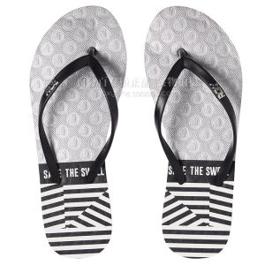 ROXY Ladies Surf-Themed Silver Quick-Dry Versatile Travel Flat Bottom Anti-Slip Outdoor Womens Thong Slippers Comfortable Casual Sandals
