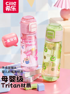 Chic Portable Tritan Plastic Straw Cup for Women Summer Children Students School Specialty Beverage Container Cute Healing Style