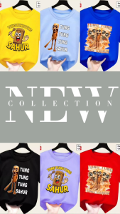 KAOS ATASAN ANAK-ANAK LAKI/PEREMPUAN MOTIF TUNG TUNG SAHUR USIA 1-10 TAHUN