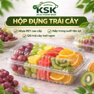 Hộp Nhựa Chữ Nhật Cao Có Nắp Gài H126 – Nhựa PET Dày Đựng Bánh Trái Cây Rau Câu (Block 50-100 Cái)