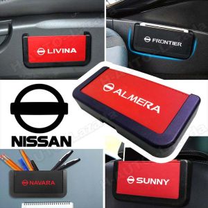 Car Organizer Box For Nissan Almera Frontier Grand Livina Sunny Navara Serena Teana X-Trail Np300 Skyline Sentra Pulsar Gtr Sylphy Nv200 Terra Juke Versa Rogue Organizer Storage Box Mobile Phone Holder Pocket Organizer Stowing Tidying Bag Car Accessories
