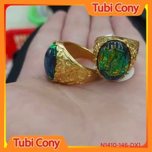Nhẫn nam  phong thủy đính đá ngũ sắc cầu vòng Tubi Cony Mẫu  N1410-146-DX1  phong cách mạnh mẽ - Vừa đẹp lại phong thủy - Mang đi chơi đi tiệc rất đẹp