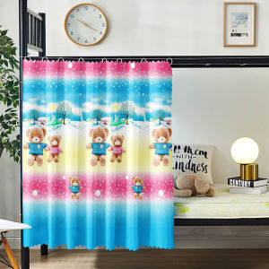 Simple One-Piece Dormitory Bed Curtain Semi-Privacy Polyester Fabric Door Partition Table Side Curtain Dustproof for Students