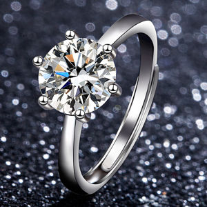 Couples Rings Platinum 18K Silver Moissanite Diamond round Cut Wedding Rings Fashionable Jewelry Accessories for Men And Women
