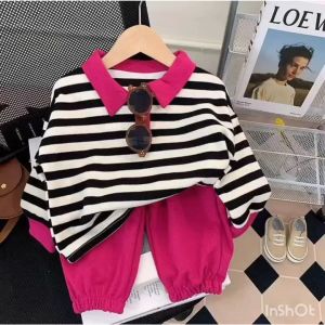 Setelan Salur Anak 1-10 Tahun Terbaru Kaos Kerah Kemeja