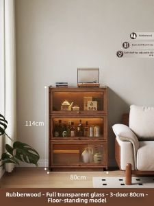 DONGMU | Illuminated Wooden Display Storage Cabinet