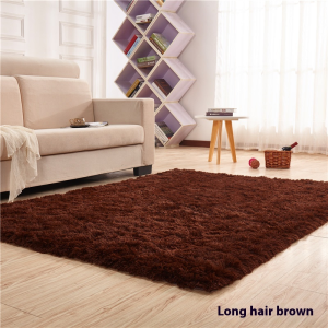 VIKAMA Light Luxury Modern Silk Wool Non-Slip Carpet Living Room Carpet Bedroom Bedside Mat Yoga Rugs Solid Color Plush Rug
