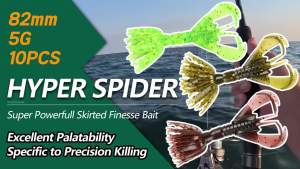 MEREDITH | MEREDITH Fishing Lure HYPER SPIDER Super Powerfull Skirted Finesse Bait 82mm 5g Soft Lures Silicone Artificial Plastic Baits