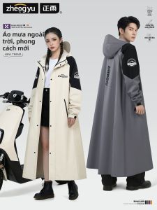 ZHENGYU | Áo Mưa Cho Đi Xe Điện và Đi Bộ Dã Ngoại Chống Thấm Toàn Thân Kiểu Dài