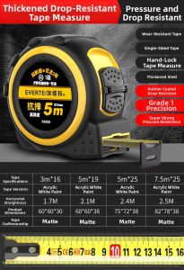 EVERTE | High Precision Durable Steel Measuring Tape