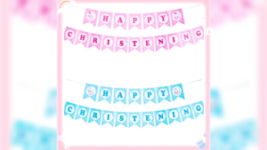 Happy Christening Banner - 3 Meter Length-P845