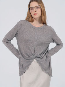 Petit Bari | High-quality Reversible Long Sleeve T-shirt Blouse Lenzing Tencel and Wool