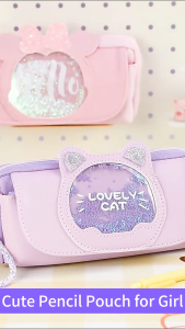Creative Cat Pen Case Large Capacity Stationery Pouch Multifunctional Student-Friendly Cute Cat Head Three-Layer Big Pen Holder