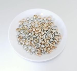 100 Hạt Nhựa CCB Spacer Lỗ Lớn Hình Tròn Dẹt Rời Dùng Làm Đồ Trang Sức Tự Làm - Phụ Kiện Vòng Tay & Vòng Cổ