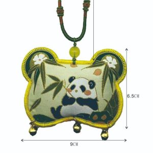 MONLEYTA | Panda Themed Chinese Zodiac Embroidery Fragrance Pouch Carry-On Good Luck Amulet Health And Happiness 2025 Finished Product