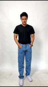 Celana Jeans Pria Reguler Panjang Model Standar Reguler Basic Pants Straight 28-38 warna hitam black