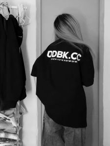 Loose Fit Pure Cotton Short Sleeve T-Shirt Womens Summer Versatile Streetwear Hip Hop Letter Print Big Size Casual Top