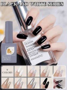 1-9PCS 12ML Classic Black and White Series Gel Nail Polish 2025 Popular All-match Four Seasons Gold and Silver Clear Nail Art
