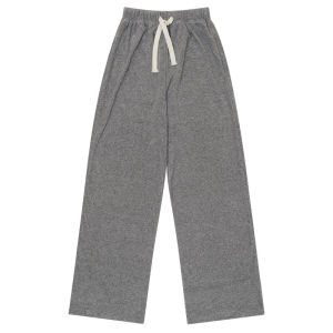 High Waist Wide Leg Pants Casual Tea Color Elastic Waistband Autumn Winter Long Pants for Short Women Floor Length Commute Style