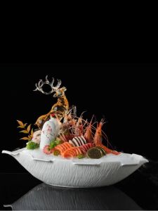 เรนโบว์ รูปแกะสลักครึ่งตัวแบบเรขาคณิต Acrylic Crystal ตกแต่งโต๊ะอาหารสไตล์จีนใหม่ สินค้าตกแต่งบ้าน เรนโบว์ ครึ่งตัว