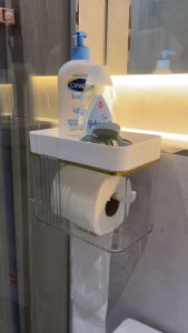 【HIGH QUALITY】Toilet Wall Mounted Punch-Free Dual-Use Tissue Box厕所壁挂式免打孔双用纸巾盒抽纸盒Kotak Tisu Dipasang Dinding Tandas