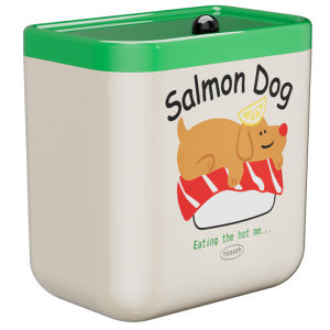 Noos Room Wall-Mounted Trash Can Cute Kitchen Bathroom High Aesthetic Value No Bending Cover Household Garbage Bin Square Shape