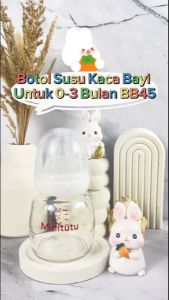 Botol Kaca Bayi 80ml Botol Susu Bayi 0-3 Bulan Anti Kolik Baby Bottle Slim Neck BPA Free BB45