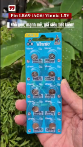 Vỉ 10 viên pin VINNIC LR69 / L921F / AG6 / 371 / 170 Alkaline 1.5V