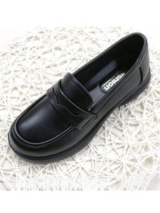 Platform Loafers British Style Leather Shoes Soft Bottom Mom Shoes Low Heel Casual Flats Middle-Aged Womens Shoes Spring & Fall