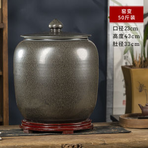 Jingdezhen Ceramic Rice Cylinder Barrel Water Cylinder Cylinder 20/30/50/50.00kg Moisture-Proof Insect-Proof For Home Sealed Tea Pot
