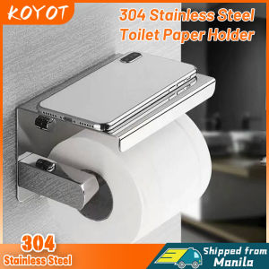 KOYOT 304 Stainless Steel Toilet Paper Holder Bathroom Wall Hanging Sticker Bathroom Tissue Holders