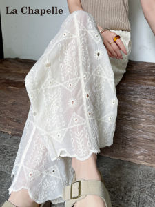 La Chapelle | White Lace Breathable High Waisted Loose Fit Wide Leg Pants