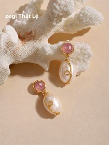 zengliu | Bộ Trang Sức Đính Đá Hạt Châu Màu Hồng Nhạt Designer