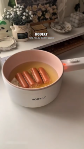 HODEKT Electric Rice Cooker Pot Multifunctional Non-Stick Hot Pot Cooker 2.0L Capacity for Dorms and Small Spaces