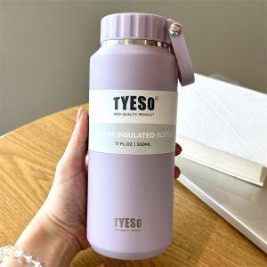 TYESO | Bình Giữ Nhiệt TYESO 500/710ml Bằng Thép Không Gỉ Có Tay Cầm Bình Nước Thể Thao Dễ Kéo Cốc Du Lịch Di Động Để Giữ Nước Khi Hoạt Động Ngoài Trời