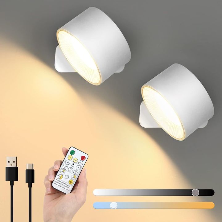 Home Taste Touch & Remote Control USB Rechargeable LED Wall Sconce ...