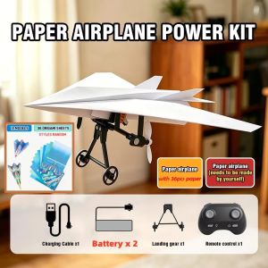 CONUSEA | RC Paper Airplane DIY Remote Control Paper Plane Kit Foldable Electric Planes for Boys Girls Adults Flying Toys Birthday Gifts