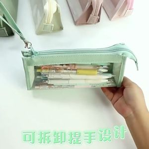 TXS22 Korean Pen Pencil Case Transparan Water Resistant Kotak Tempat Pensil Box TKM