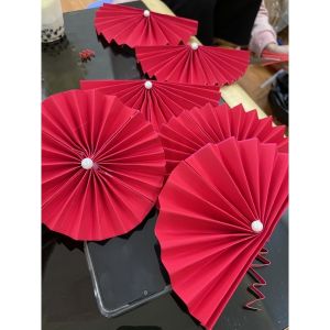 Quạt làm oản - quạt giấy - nhiều kích thước - Cây giả hoa lụa trang trí nhà cửa