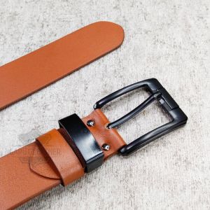 Ikat Pinggang Kulit Pria/Sabuk Kulit Pria Dewasa/Gesper Cowok Kulit/Belt Laki-laki Kepala Hitam Terbaru