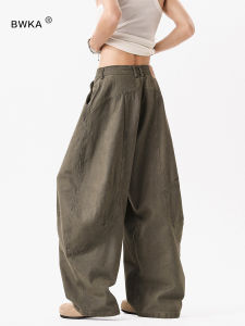 American Decomposition Knife Work Pants Loose Straight Leg Jeans Womens Autumn Vintage Lazy Feel Cotton Wide Leg Trousers