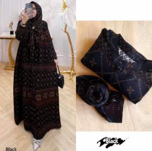Gamis Hijab Wanita Melati Rayon Diamond Premium // Gamis Set Muslim Wanita Viral Kekinian