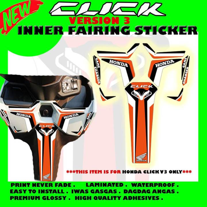 Honda Click Version 3 and Version 4 Inner fairing sticker | Lazada PH