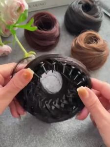 Tóc Giả Búi Rối Kiểu Donut Nhỏ Kẹp Tóc Tiện Dụng Dành Cho Nữ Kiểu Tóc Tổ Chim Có Thể Thu Gọn
