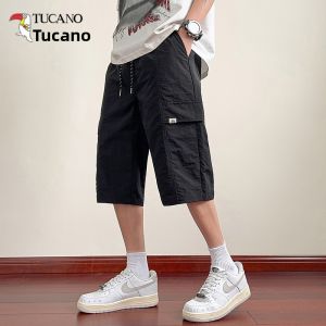 Ice Sensation Loose Fit Mens Casual Pants Thin Summer Quick Dry 7/8 Knee-Length Breathable Comfortable Straight Leg Trousers