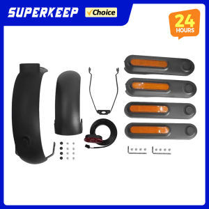 Electric Scooter Front Rear Fender Mudguard For Xiaomi 4 Ultra Support Bracket Taillight with Reflective Strips Side Shell Parts