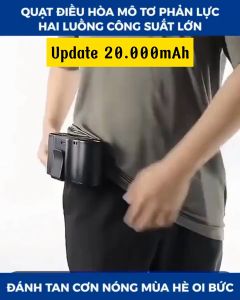 Quạt Đeo Thắt Lưng Quạt Điều Hòa Motor 2 Phản Lực 4 Cấp Độ Gió Mát Pin Chuẩn Lithium 30.000mAh- 25.000mAh