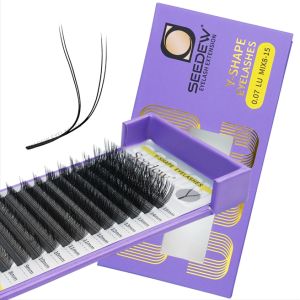 SEEDEW Y ต่อขนตา LU Curl สองส่วนของพัดลมอุปกรณ์เสริมขนตาขนมิ้งแบบเรียงเส้น YY